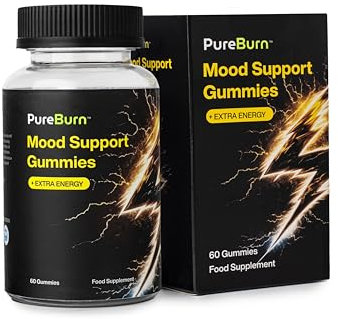 High Strength Mood & Energy Gummies – Extra Energy Boost with Vitamin B12, Maca Root, Ashwagandha & L-Arginine | Caffeine Free | Natural Mood Enhancer | 60 Gummies | Natural Berry Flavour