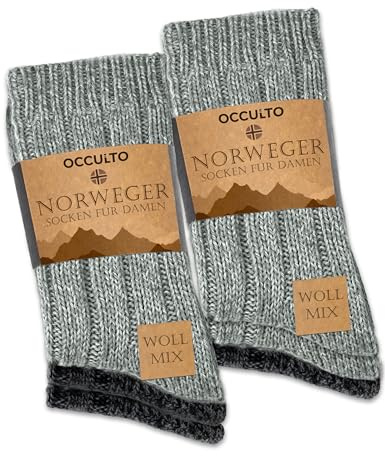 Occulto varm ullstrumpor kvinnor 6 pak (Modell: Gloria) Grå 39-42