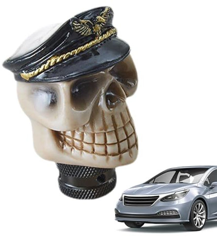 Generisch Schaltknauf Totenkopf,Schaltknauf Totenkopf - Schalthebelgriff,Manueller Auto-Schalthebel, kreativer Schalthebelgriff, Schalthebel für die meisten Autos