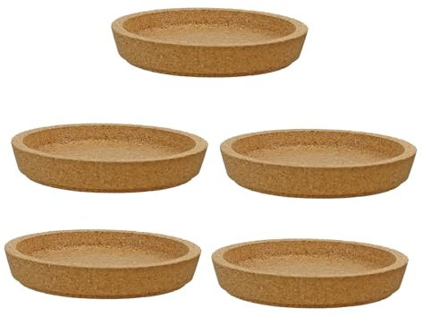 ROYJJ 5 posavasos de corcho antideslizantes de madera, portavasos, manteles individuales, redondos, decoración tridimensional, redondos, antiquemaduras, posavasos de corcho respetuosos con el medio