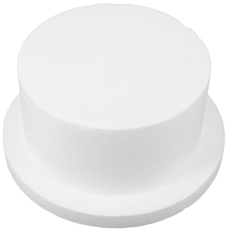 BEBEMOKO Manichino per Torta in Schiuma Rotondo 20cm x 10cm Base 10 Pollici, Strumento per Decorazione e Pratica di Dolci, Accessorio per Pasticceria Principianti Ed Esperti