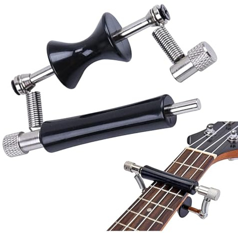 Capotasto Professionale Scorrevole, Capo Rotante in Acciaio per Chitarra Classica/Folk/Elettrica - Universale (Ukulele, Mandolino) - Regolazione a Una Mano