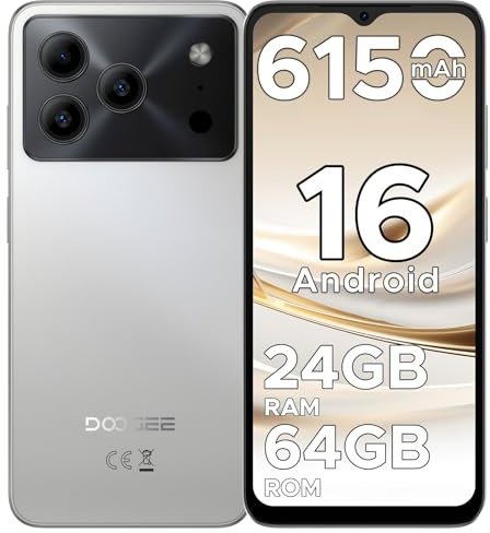 DOOGEE Note 56 Smartphone Android 16, 6150 mAh, 8.45 mm Ultrasottile, 6.56 HD + 90 Hz IPS, 24 GB + 64 GB/2 TB TF, 4G Smartphone 2025,Telefoni Android, Dual SIM/Octa Core/OTG/Face ID/GPS, Naturale