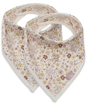 Jollein Sabberlätzchen Baby – Bandana – Flower Fairies – 2er Pack – 100% Baumwolle – Mit Druckknopf – Babylatz – Lätzchen Baby