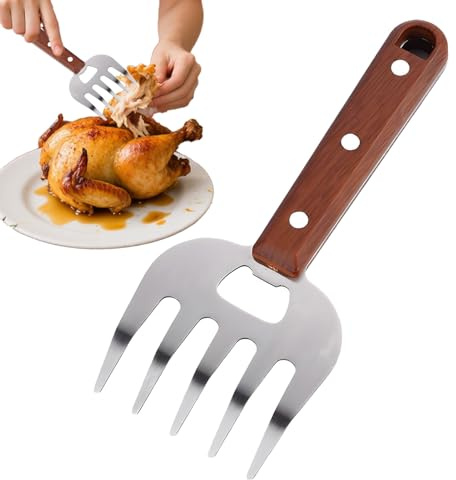 Griffes à découper la viande avec poignée confortable, fourchette à découper pour aliments, fourchette renforcée en acier inoxydable, outil de cuisine pour poulet, bœuf, père, restaurant, barbecue