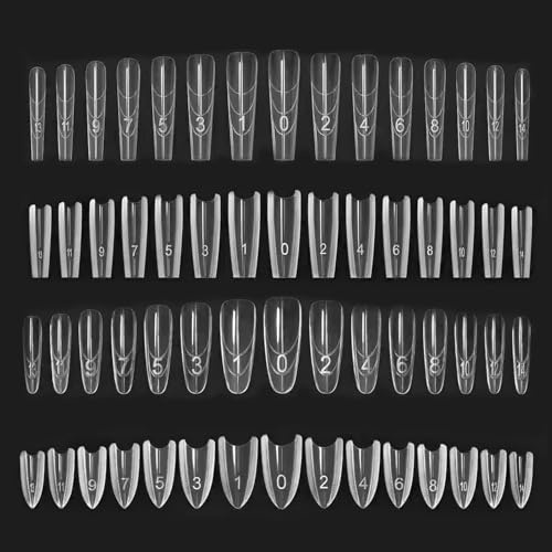Modelli In Stile Francese, 480 Pezzi Di Tip Per Unghie In Gel, Modelli Ovali Sandwich, Modellis Trasparenti Per Extension In Gel Per Clienti Di Saloni Di Bellezza, Appassionati Di Manicure Domestica