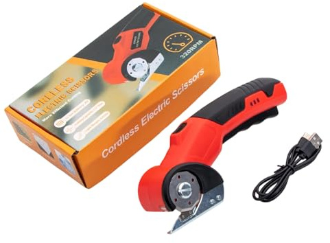 Forbici elettriche portatili senza fili Copertura integrata e batteria ricaricabile per strumenti di taglio del tessuto Forbici elettriche per tessuti