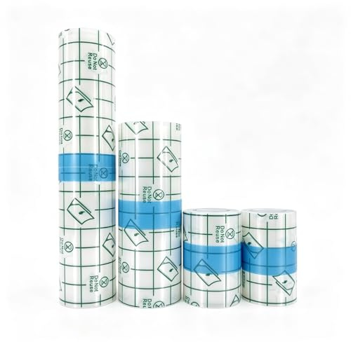 NZNSML 4 Rollen Second Skin Tattoo Folie 15cm/10cm/5cm x 2m Tattoofolie | Tattoo folie Transparente Tattoo Pflaster Wasserdicht für Aftercare Sport Duschen Wundverband Handgelenke Schulter Arme