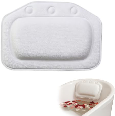Badkudde med 3 starka sugkoppar, mjuk vattentät badrumskudde för badkar, avslappnande badkarskudde för nack- och ryggstöd modern minimalistisk design hållbara badtillbehör