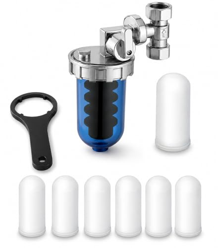 Filtro Dosatore Ruotabile di Polifosfato per Caldaia utile per Filtrazione Acqua con 7 Cartucce Incluse funge da Anticalcare e Anticorrosione per Tutti gli Impianti