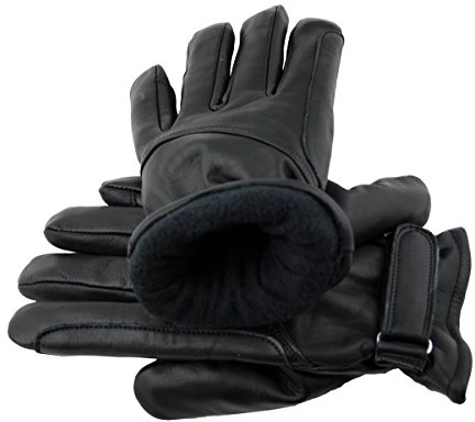 WESTERN-SPEICHER Lederhandschuhe Herren gefüttert Leder Biker REIT Handschuhe schwarz Größe M