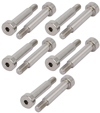sourcing map 10Stk.304 Edelstahl Schulter Bolzen 6mm Schulter Dmr. 25mm Länge M5 Gewinde de