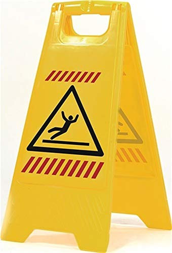 Warnschild Achtung Rutschgefahr Piktogramm, signalgelb/schwarz/rot