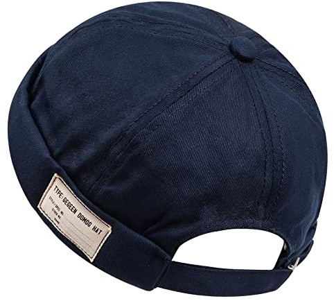 CLAPE Cap Ohne Schirm Baumwolle Seemannsmütze Verstellbare Docker Mütze Fischermütze Kopfbedeckung Herren Blau Blue GD21