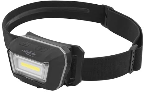 ANSMANN Akku LED Kopflampe - Profi LED Arbeitsleuchte mit 300 Lumen - Stirnlampe LED ideal zum Radfahren Laufen mit Hund Joggen Angeln Jagd Klettern Werkstatt Fahrrad Licht Lauflicht HD280RS