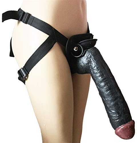 WNBXZ Strap On Umschnall 32cm Riesen Dildo Anal Dildo Mit Harness Verstellbarem Sm Masturbator Sex Toyset Für Paar Set, Umschnalldildo Vagina Anal Stimulator Für Männer/Frauen/Paare,Schwarz