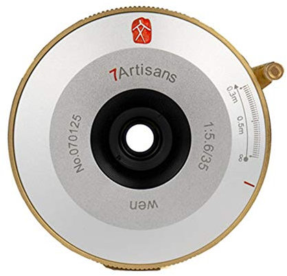7 Artisans 35mm F5.6 Full Frame Format Pan-Focus Fixed Manual Focus Pancake Lens for Leica M Mount Camera Golden