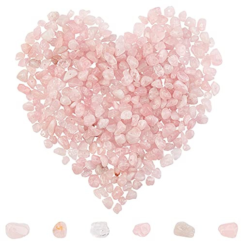 SUNNYCLUE 400 Stück Rosenquarz Perlen Chips 5-8 mm Lange Unregelmäßige Rosenquarz Perlen Kristallstein Perlen Halbedelstein Für DIY Baum Des Lebens Charms Schmuckherstellung Armband Halskette
