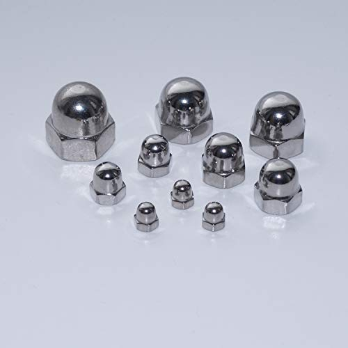 Hutmuttern M3 60 Stück Sechskant-Hutmuttern hohe Form DIN 1587 A2 Edelstahl