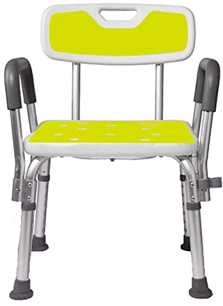 SBTXHJWCGLD Shower Chair,Adjustable Height,with Arms and Back Shower Seat,U-Shaped,Cutout for Adults and Shower Stool Aid, Swivels Portable Bath Seat Load Weight 150Kg Bathtub Lift Chair with