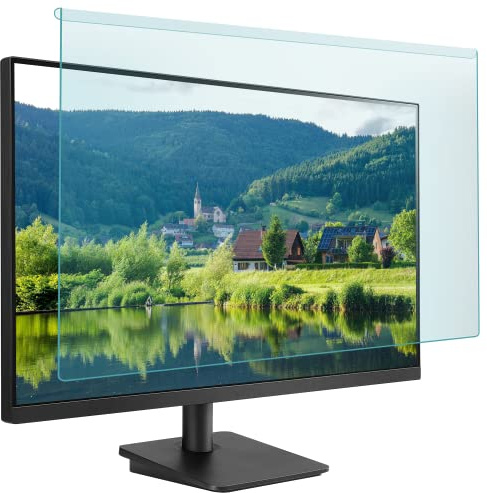 ANTOGOO V 27 Inch Blue Light Blocking Screen Protector Panel, Eye Protection Easy Hanging Type Acrylic Blue Light Filter for 26-27 Inch Diagonal Widescreen Desktop Computer LED PC Monitor