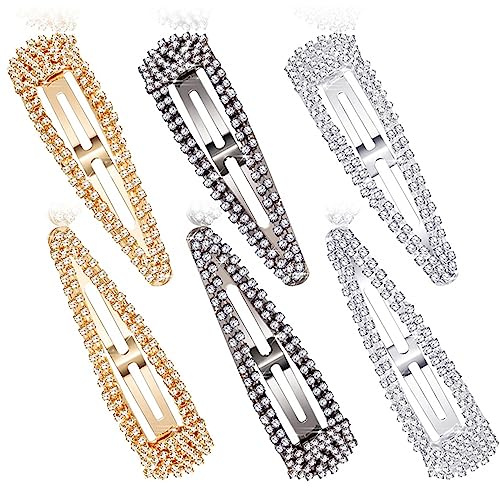 6PCS Fermagli per Capelli con Strass Fermagli Capelli Crystal Donna Eleganti Mollette per Capelli Donna Strass per Regalo Festa Ragazze Moglie (colore)