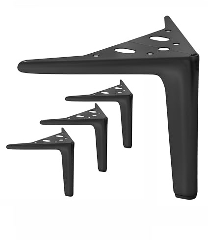 Prima-Online 4 Stück Möbelbeine Metall Schwarz Matt – Belastbar bis 700 kg – Möbelfüße für DIY, Sofa, Schrankfüße, Bettfüße, Couchtisch Beine – Robuste Metallfüße für Möbel (Höhe15 cm)