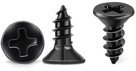 100 PCS Vis À Bois M4 X 8 mm À Tête Fraisée Cruciforme PH2, Revêtement En Oxyde Noir, Acier Inoxydable A2 (304), Filetage Complet, Auto-Taraudeuses Par TPOHH