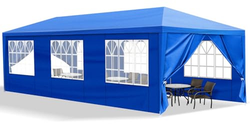 Outvita Outdoor Party Tent, Patio Canopy Tent Gazebo with Removable Sidewalls Instant Event Tent for Cater Events Wedding Birthday Pavilion Beach BBQ (10'x30')