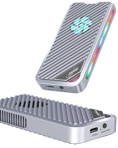 Jorkar Externe Boîtier SSD M.2 NVMe 40Gbps Lecteur Disque SSD avec Ventilateur, Compatible avec Thunderbolt 4/3, USB4/3.1/3.0, Boîtier Aluminium M.2 vers USB-C, 2280 M-Key PCIe