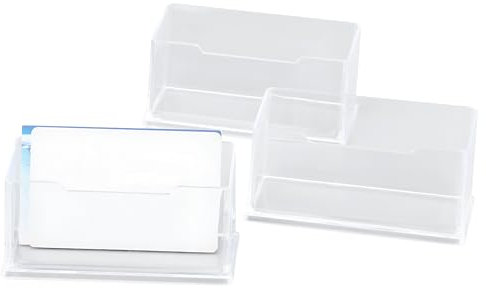 SERKABO 3 Stück Visitenkartenhalter Transparent Kartenhalter Acryl Visitenkartenständer Visitenkarte Tischständer Namenskarten-Organizer für Messestand Büro Kaufhaus Theke