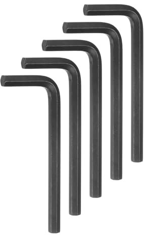 sourcing map 5pcs Hex Key Wrench 1/4 L-Shape Hexagon SAE Wrenches Chrome Vanadium Steel Repairing Tool for Home Repair, Black