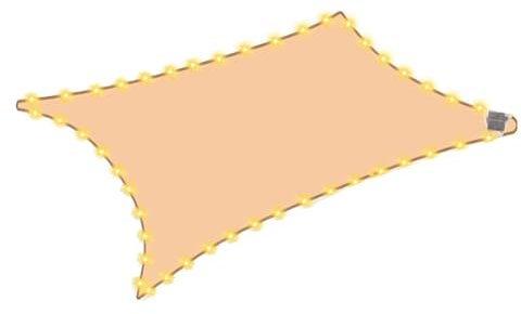Begchy Voile d'ombrage LED imperméable, 2 x avec LED intégrée, voile d'ombrage pour cour, terrasse, jardin, parking