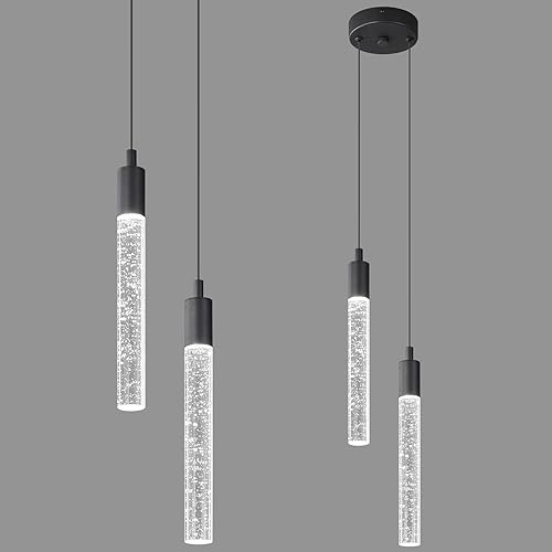 ZPBSJ Modern köksö pendellampa LED Svart mini pendellampa sovrum sängbord små pendellampor (2 Ljus)