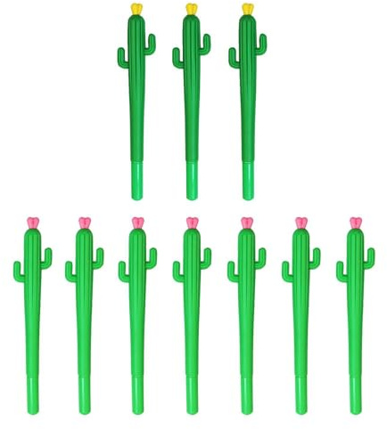 10 Pieces of Cactus Pens, Gel Pens, Ballpoint Pens, Cute Pens, Writing Pens, Black Pens for School