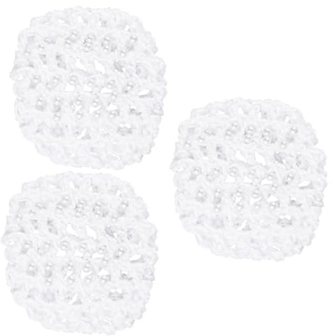 BELLIFFY 3stücke Handgefertigtes Elastisches Haarnetz Mit Perlen-dekoration Für Hochzeitsfrisuren Für Friseure Tänzer Einen Gepflegten Look Benötigen