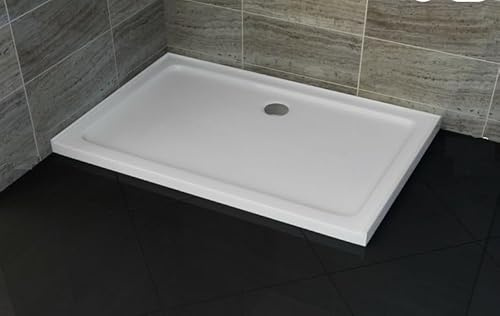 Slimline Shower Tray Stone Square Rectangle for Shower Enclosure with Waste 30mm Low Profile (1700 x 900mm)