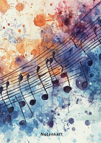 Notenlinienheft DIN A4 mit Lineatur 14 ohne Hilfslinien: 100 Seiten Musikheft mit Notenlinien für Musikunterricht und Musiker