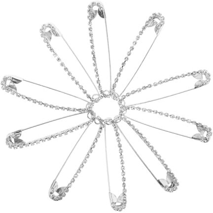 WRITWAA 10 Stück Strass Brosche Funkelnde Sicherheitsnadel Aus Zinklegierung Elegantes U-förmiges Design Vielseitig Für Kleidung Und Accessoires Für Damen Und Mädchen Dekorative