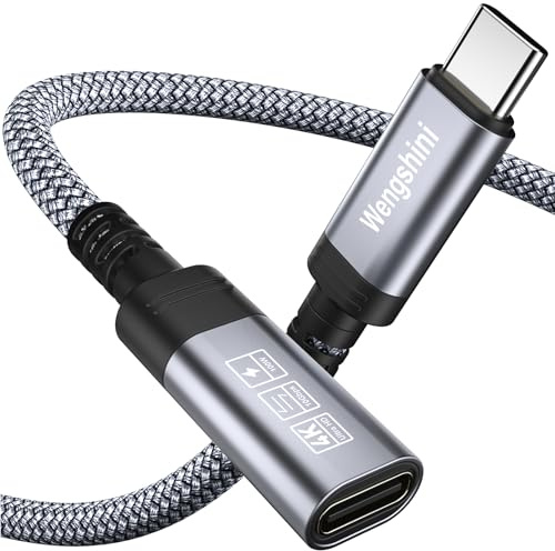 Wengshini USB C Verlängerungs Kabel 1M,USB C Buchse auf USB Stecker USB C Kabel Verlängerung,100W/20Gbps Datenübertragung für Laptop, Mobiltelefon, Monitor, Geräte usw.