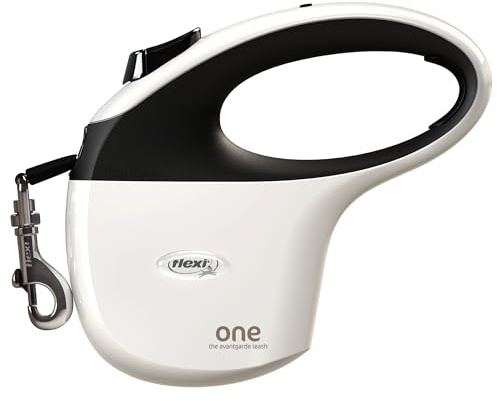 flexi® One Gurt 5 m weiß-schwarz, Designleine für Hunde bis 30 kg