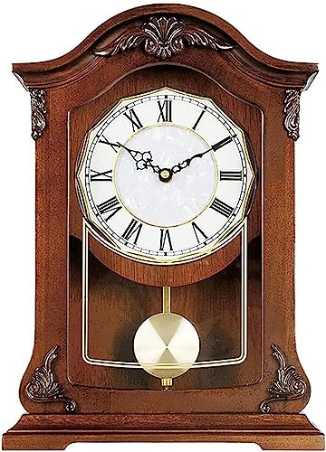 NSTVVEE Horloge de cheminée à Pendule, à Piles, Style Vintage, pour Salon, Cuisine, Bureau et décoration intérieure.