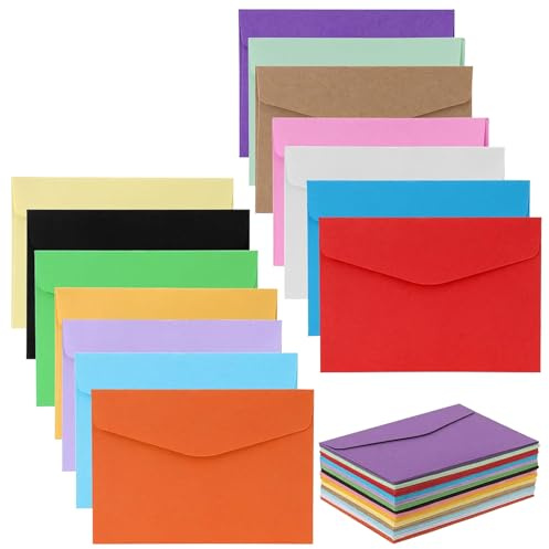 Binnan 70 Pezzi Buste Colorate, Mini Buste, Mini Colorate per Lettere, Carino Piccole, per Matrimoni, Biglietti Auguri, Comunioni o Battesimi
