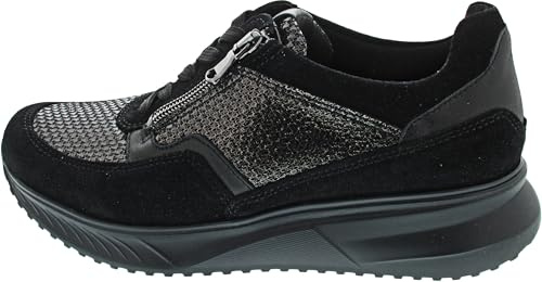 Waldläufer Ortho-Tritt K-Janka Sneaker, Order (Velourleder)/ Posterstretch, Schwarz/Anthrazit, Weite K 617K01-501-771 Schwarz GR. 39