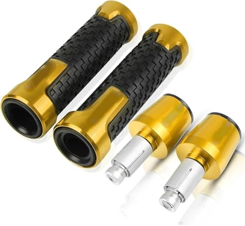 Generisch CNC Aluminium Gummi Lenker Für Kawasaki ZRX1100 1999-2000 ZRX 1100 7/8 22MM Lenkerenden Motorrad Lenkergriffe Endkappe Anti Vibration