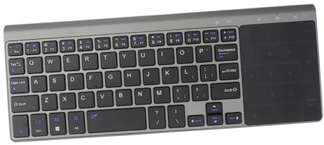 POPETPOP Clavier sans Fil Pavé Tactile 2, 4 GHz Noir en ABS Ultra-Fin | 2 Piles Aaa Non Fournies, Format Compact, pour Usage sur Ordinateur Portable et TV Intelligente