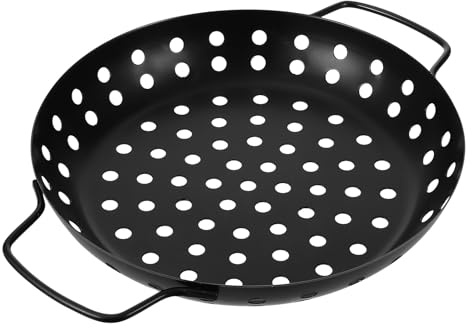 DECORNIJIA Bandeja para Barbacoa Exterior Antiadherente Orificios Grandes Sartén para Asar Resistente al Calor Pan de Parrilla para Camping y Hogar Material Seguro y Duradero