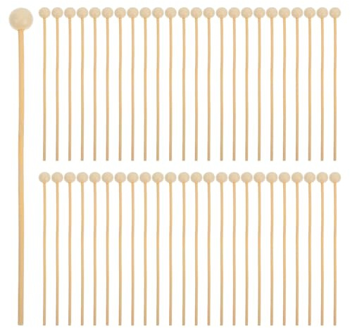 ROMISBABA 200 Palitos de Madera con Extremo Esférico de 15 CM Pack de 200 Unidades para Piruletas Brochetas de Dulces y Palillos Mezcladores Ideales para Fiestas Postres y Reutilizable
