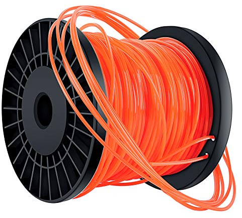 Bosuya Trimmerfaden Trimmer Schnur Rasen Mähfaden 2,4 mm x 100m Orange Rot 5-Kant Mähfaden Nylon Rasentrimmer Faden Durchmesser Dauerhaft