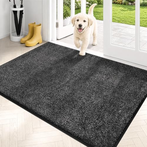 PURRUGS Schmutzfang-Fußmatte 80x119.4 cm, rutschfest, maschinenwaschbar, Eingangsteppich, Schuhschaber, Hundetürmatte, Eingang, schlammig nass Schuhe und P aws